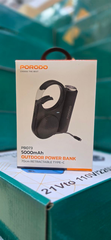 پاوربانک porodo مدل PBFCH073 ظرفیت ۵۰۰۰ میلی آمپر ساعت